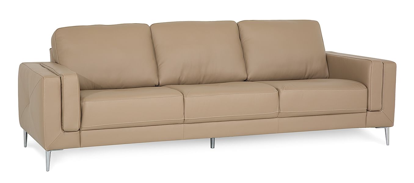 Zuri Leather Sectional by Palliser in Beige Leather - Custom Colors Available